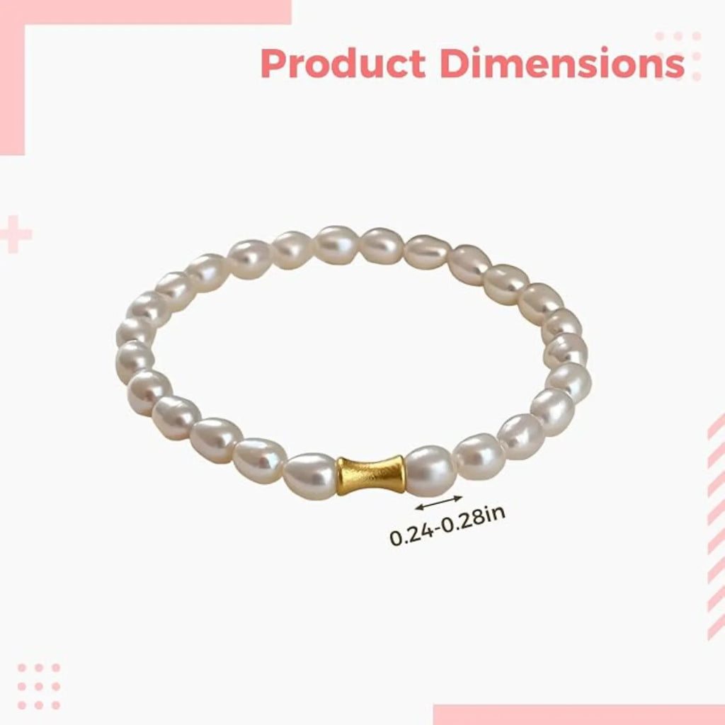Baroque Freshwater Pearl Bracelet - Dainty Stretch Fit – image 3