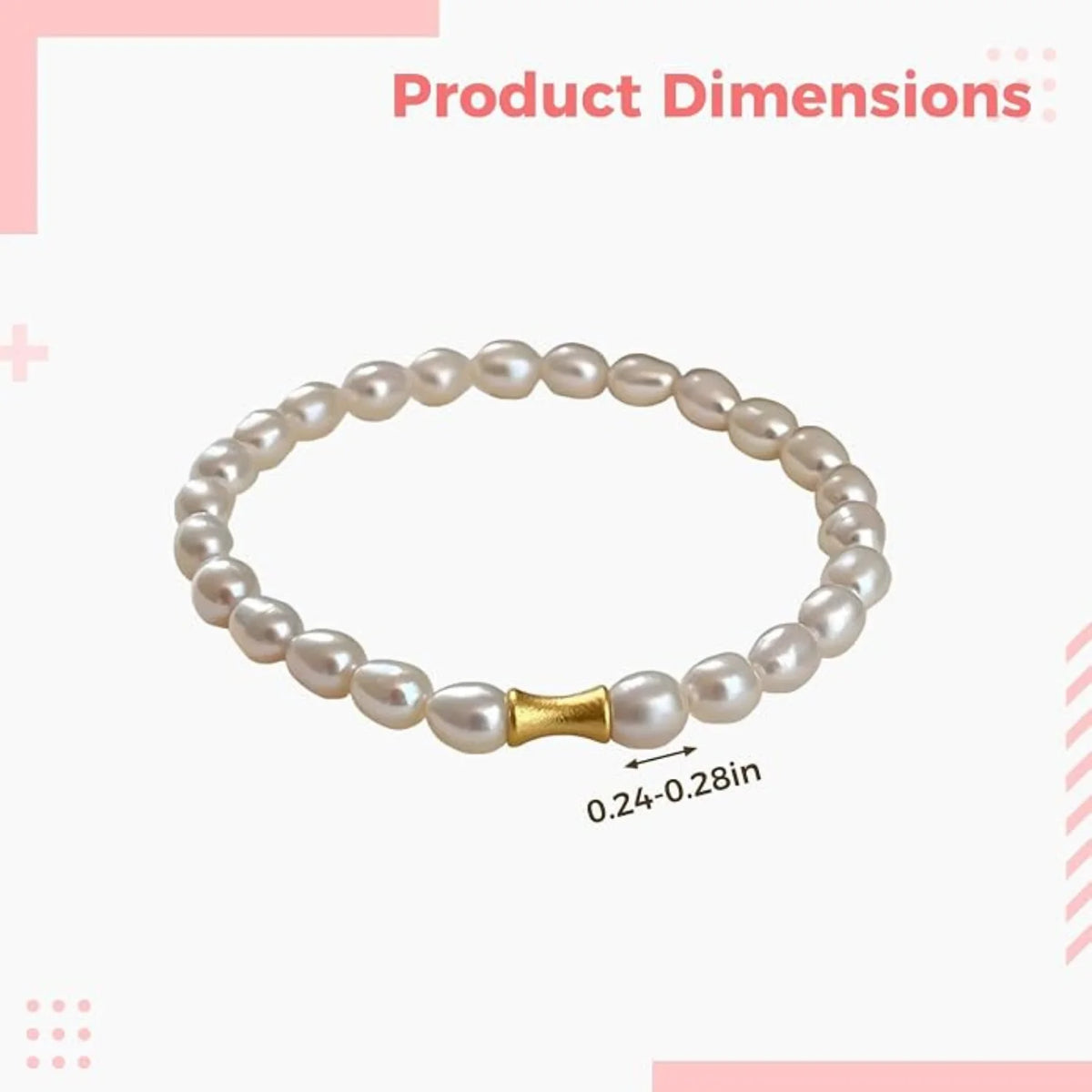 Baroque Freshwater Pearl Bracelet - Dainty Stretch Fit – image 3