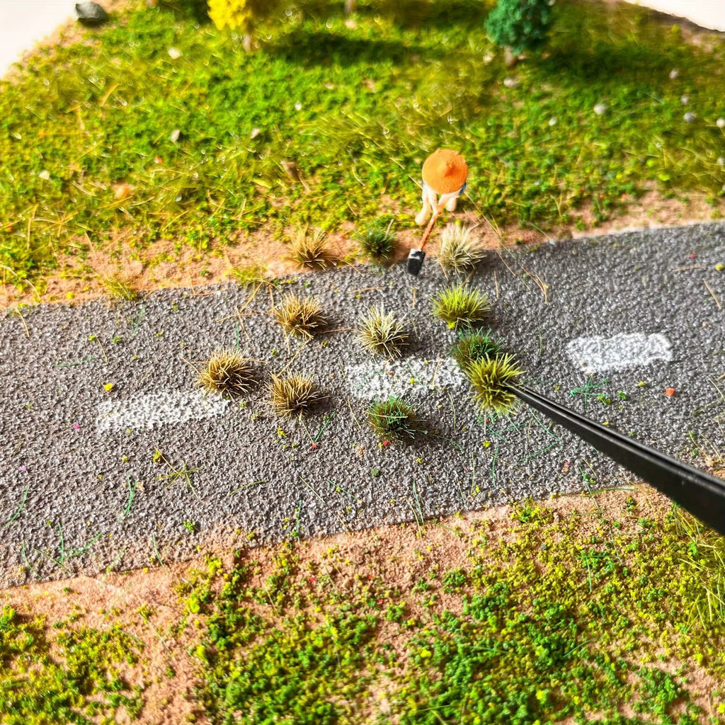 Static Grass Tufts for Model Scenery, 208 Pieces with Tweezers – image 5
