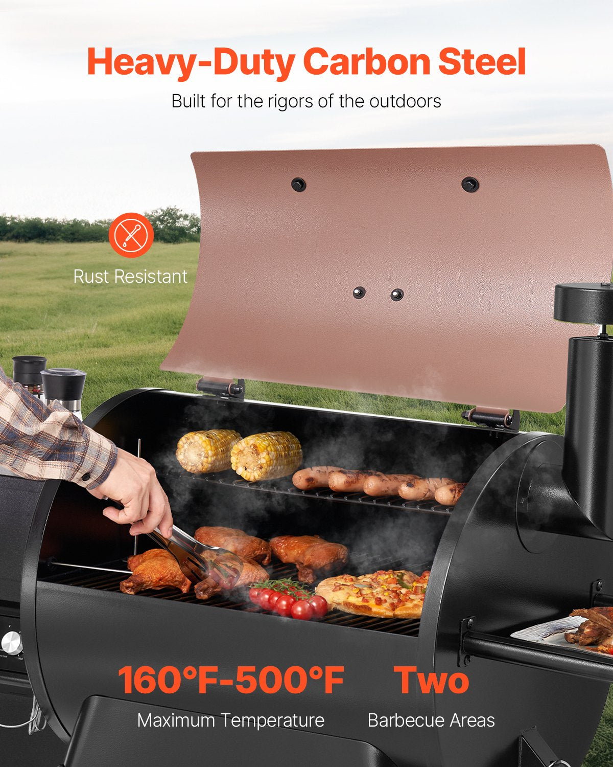 Wood Pellet Grill Smoker 575 Sq In with Digital Temperature Control – image 3