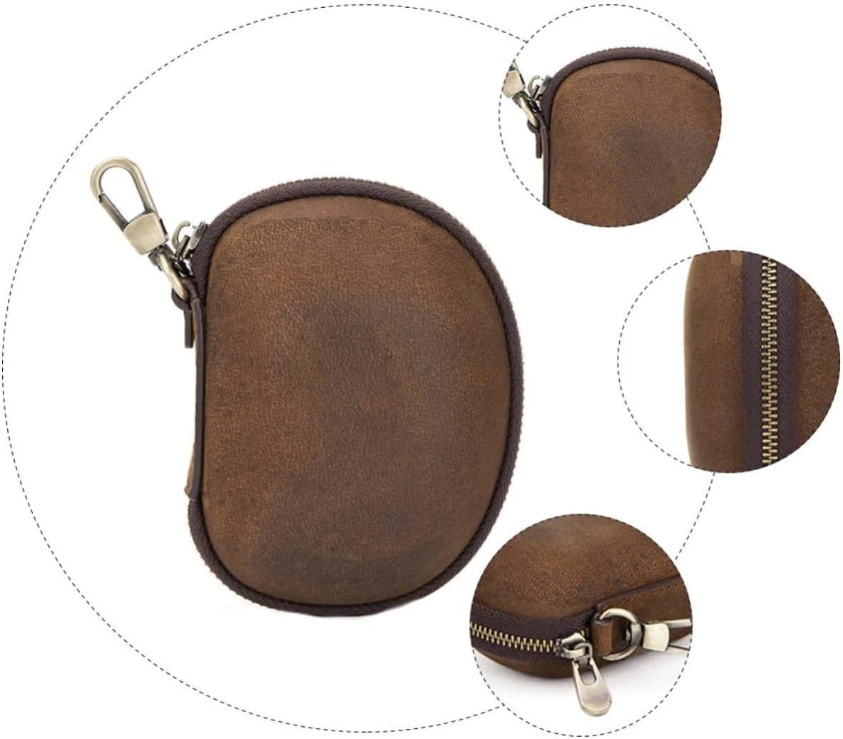 Leather Coin Pouch Keychain – Vintage Mini Coin Purse – image 9