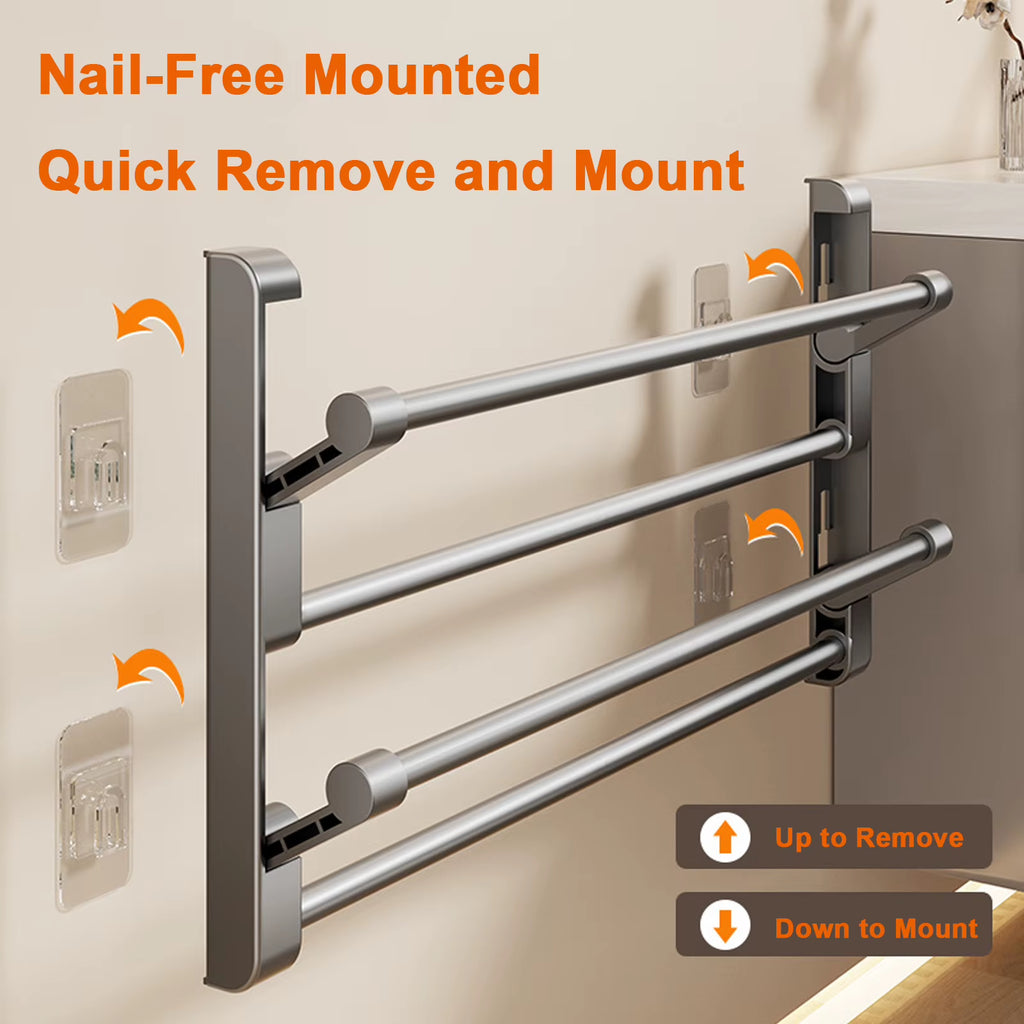 Wall-Mounted Slipper Rack, Foldable No-Drill Shoe Hanger – image 3