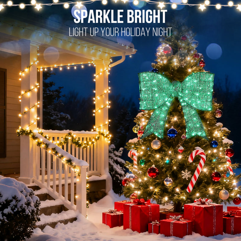 Pre-Lit Giant Christmas Bow Outdoor Decoration with 124 LED Lights – image 9