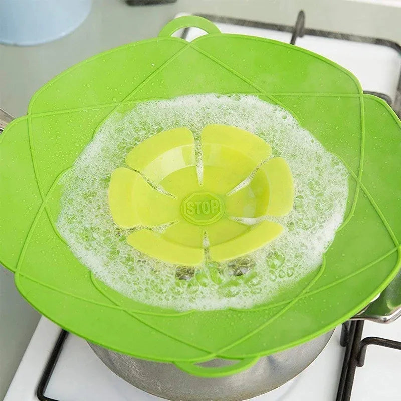 Silicone Anti-Overflow Pot Lid – Spill Stopper Cover – image 3