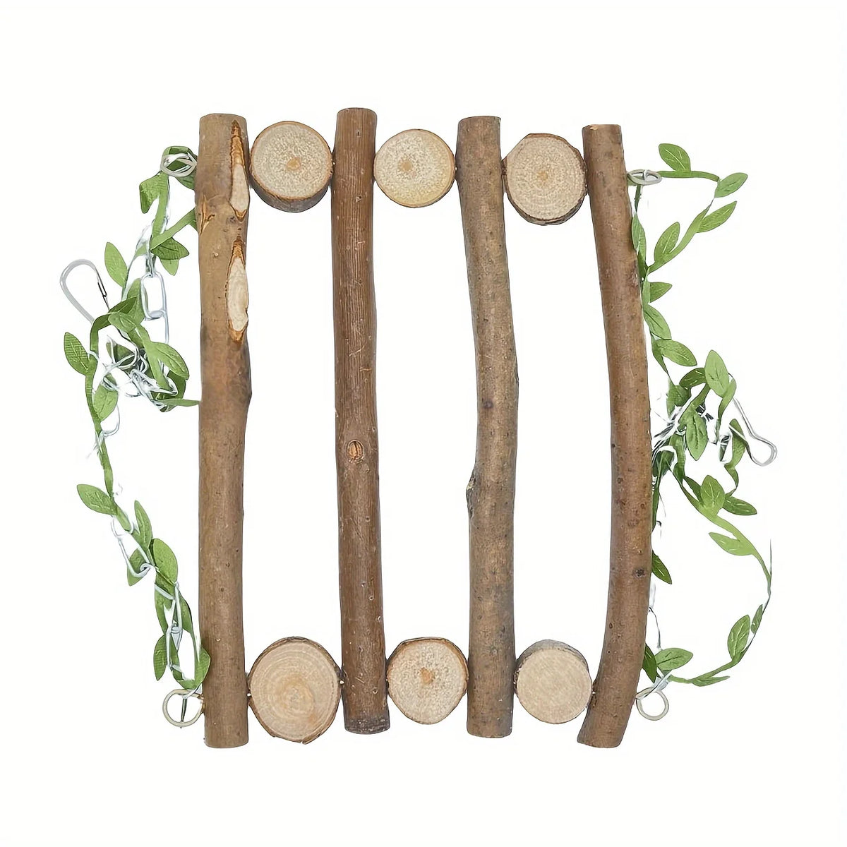 Natural Wood Bird Swing - Branch Perch Cage Toy for Parrots