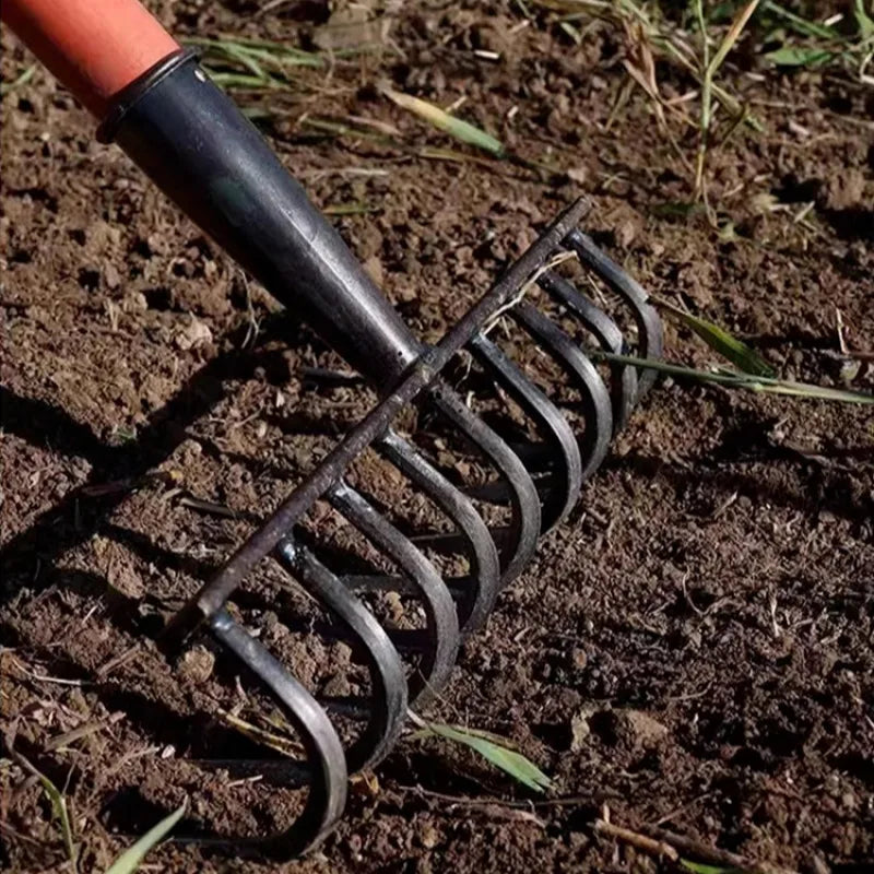 Nine-Tooth Garden Soil Rake with Manganese Steel Head – image 3