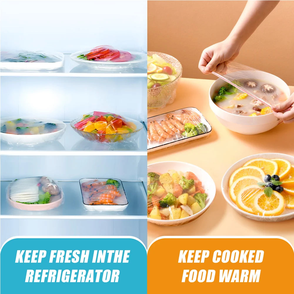 Elastic Bowl Covers 100-Pack - Reusable Stretch Food Storage Covers – image 3