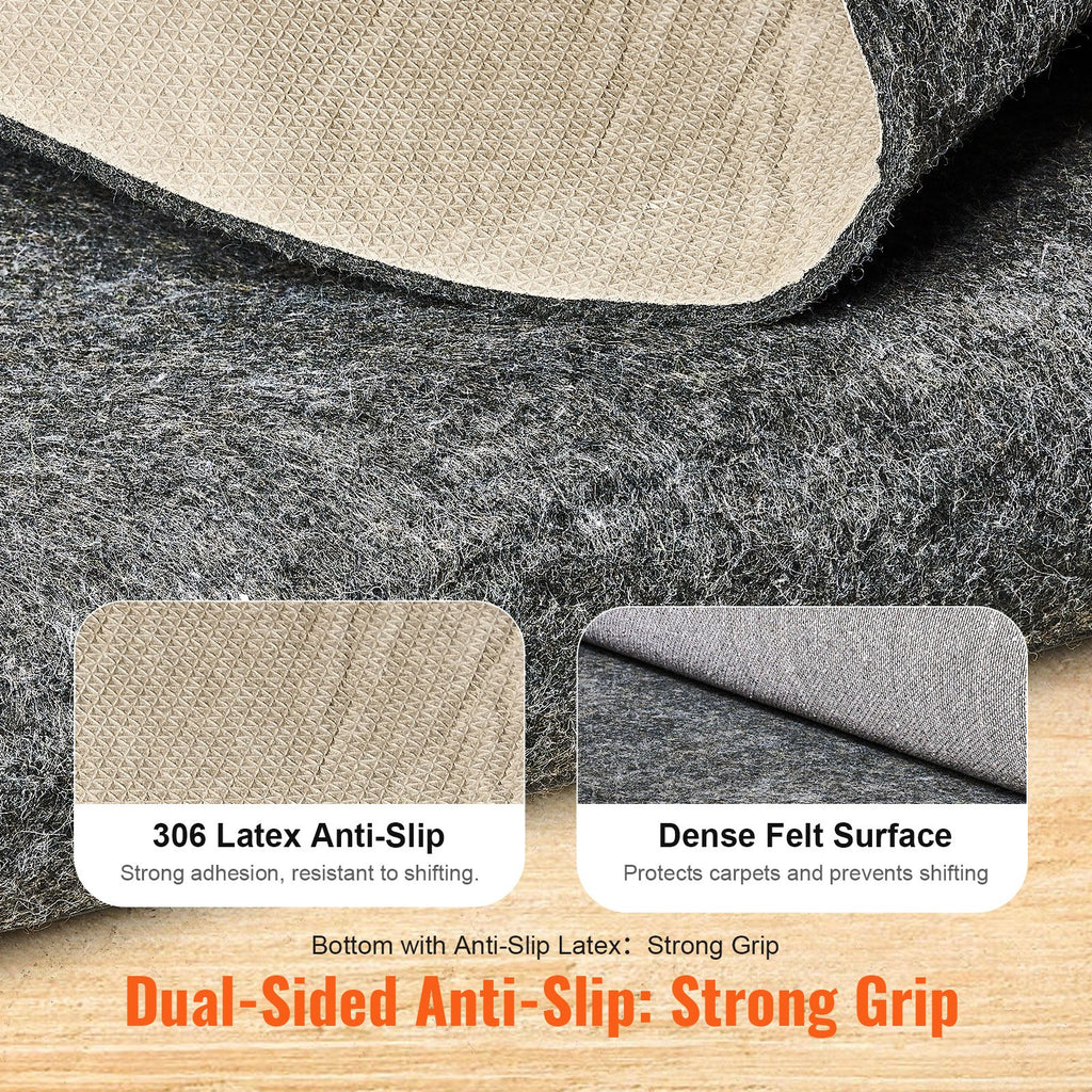 Non-Slip Felt Rug Pad 8 x 10 Ft, 0.24 in Thick Floor Gripper – image 9