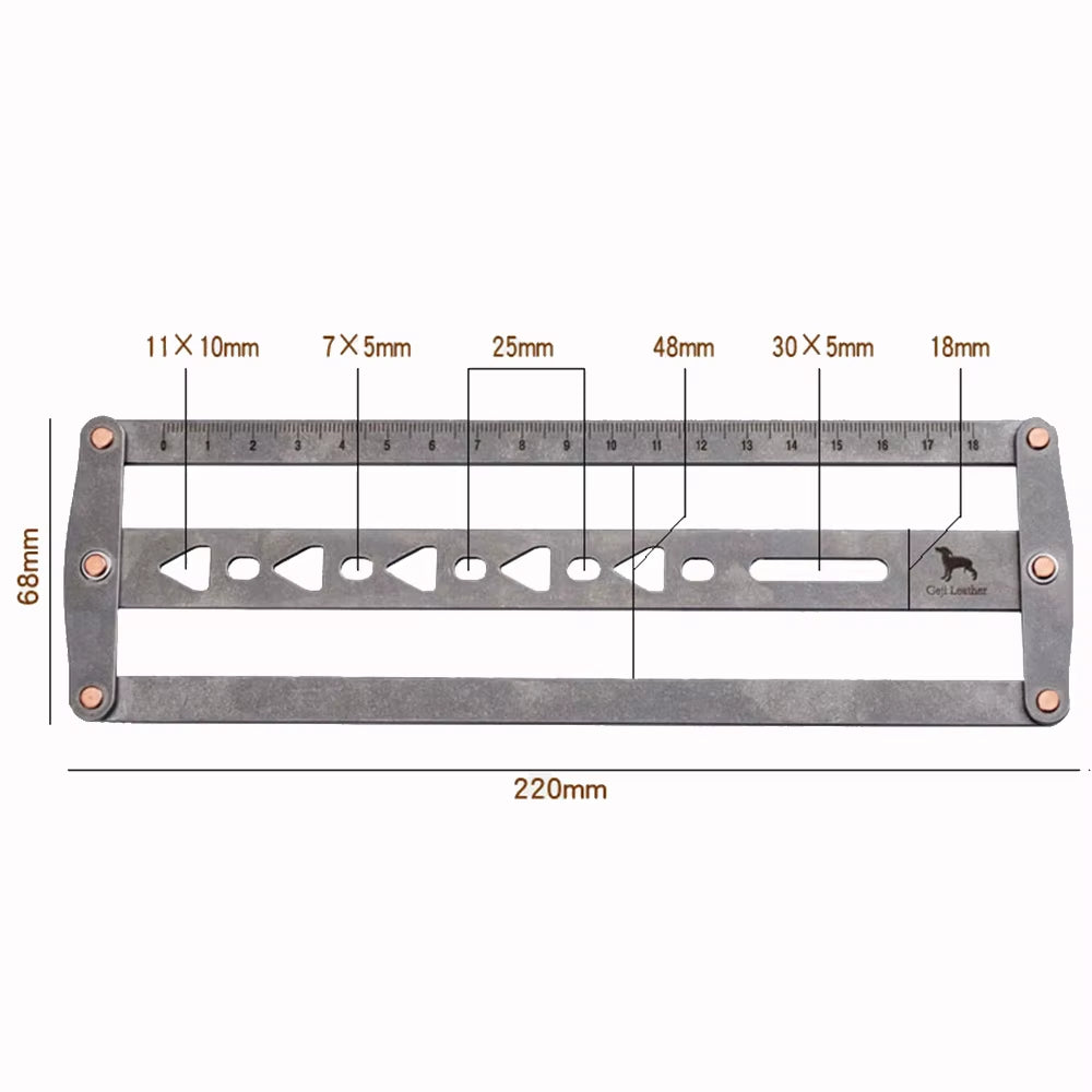 Stainless Steel Belt Hole Punch Spacing Ruler for Leathercraft – image 4