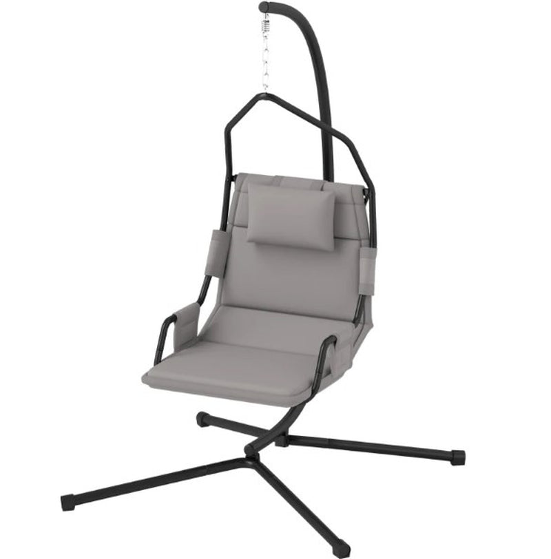 Hanging Swing Chair,Hammock Chair with Stand Andcoating Cushion,With Steel Frame for Indoor and Outdoor