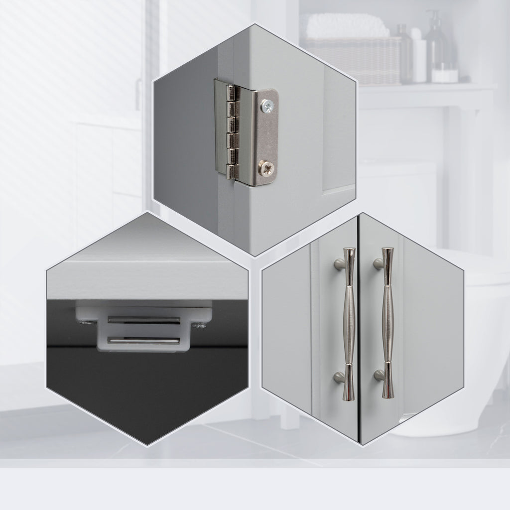 Over the Toilet Storage Cabinet with Shaker Doors, Grey – image 8