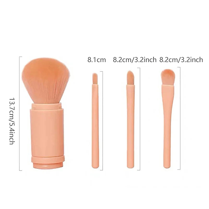 Travel Makeup Brush Set 4-in-1, Capped Portable Face Brushes – image 4