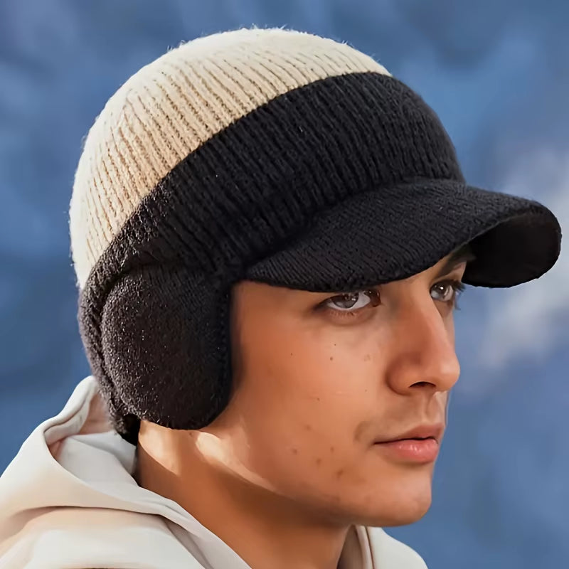 Knit Baseball Cap with Ear Flaps Fleece Lined Winter Hat – image 3