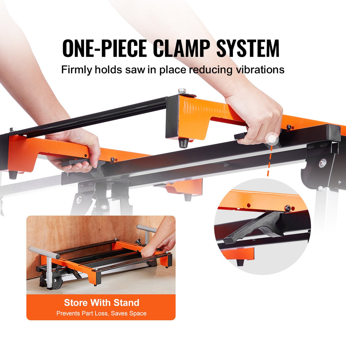 Miter Saw Stand Collapsible Steel, 300 lb Capacity, Adjustable – image 6
