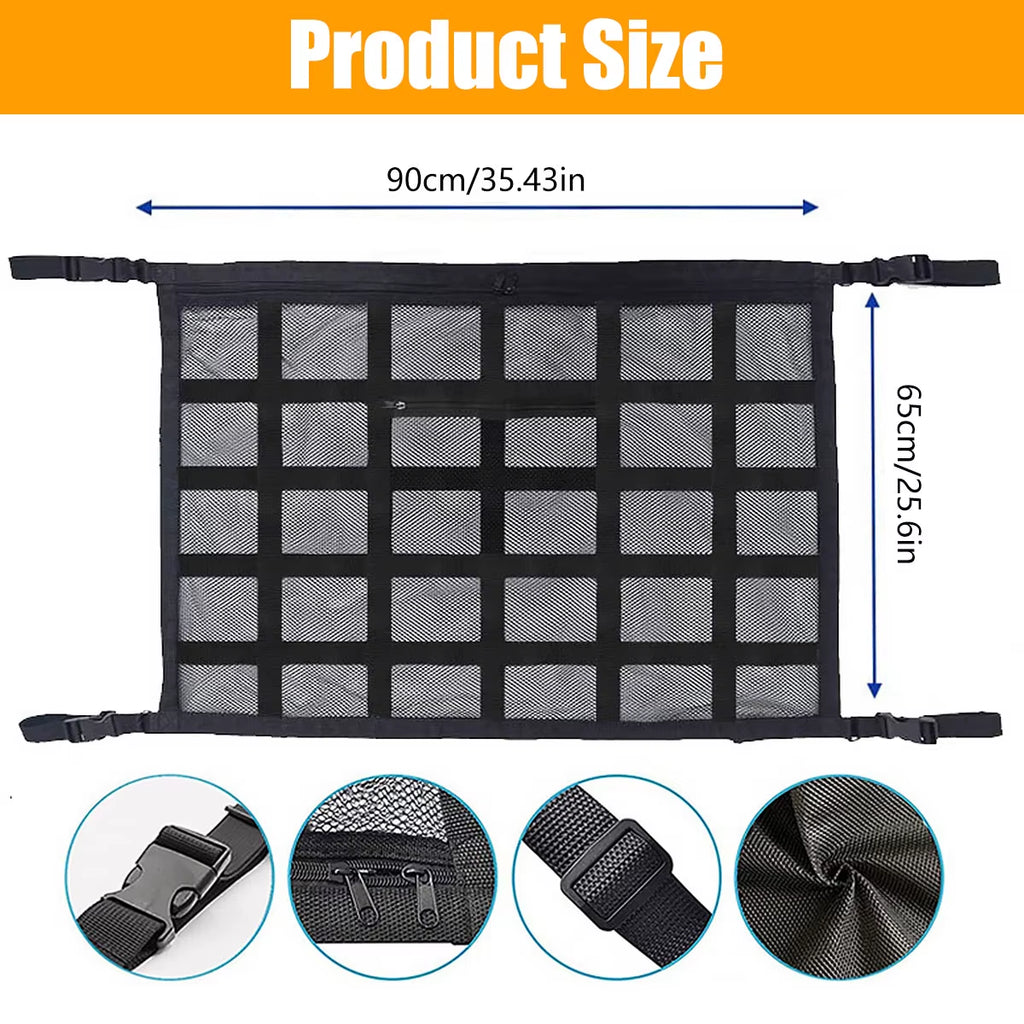 Car Ceiling Cargo Net – Roof Storage Mesh Organizer – image 4