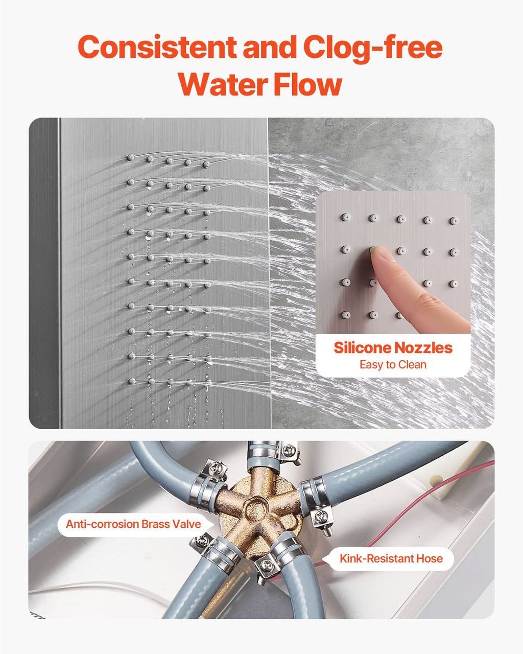 Shower Panel Tower System 53 in with Rain, Waterfall & Body Jets – image 5