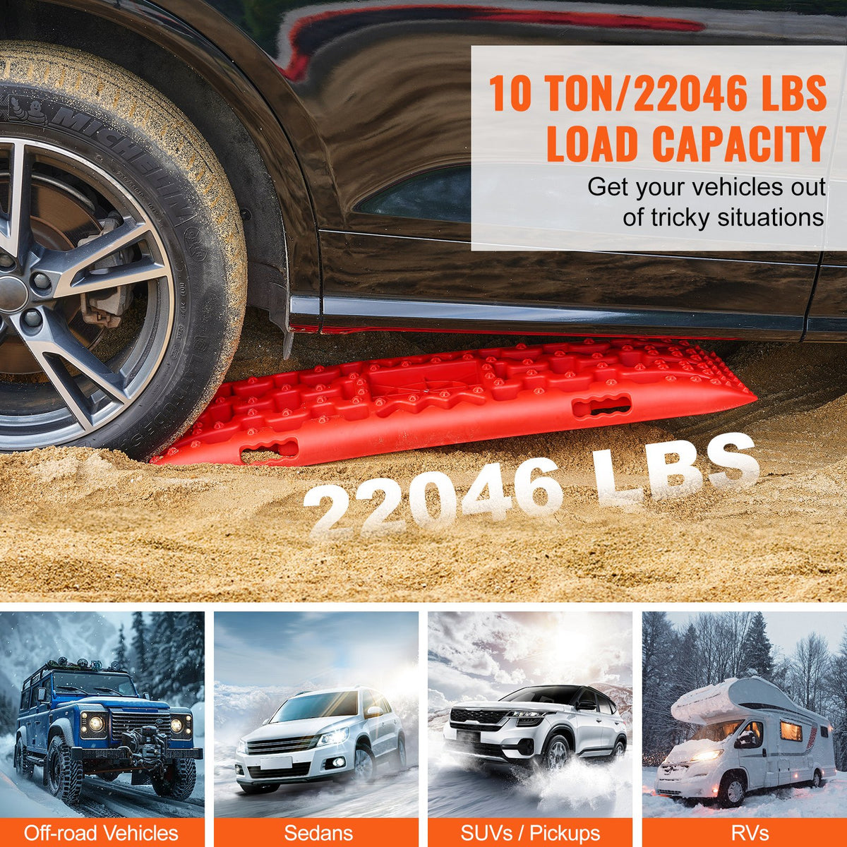 Traction Boards 2-Pack, Recovery Mats for Mud, Snow and Sand – image 3