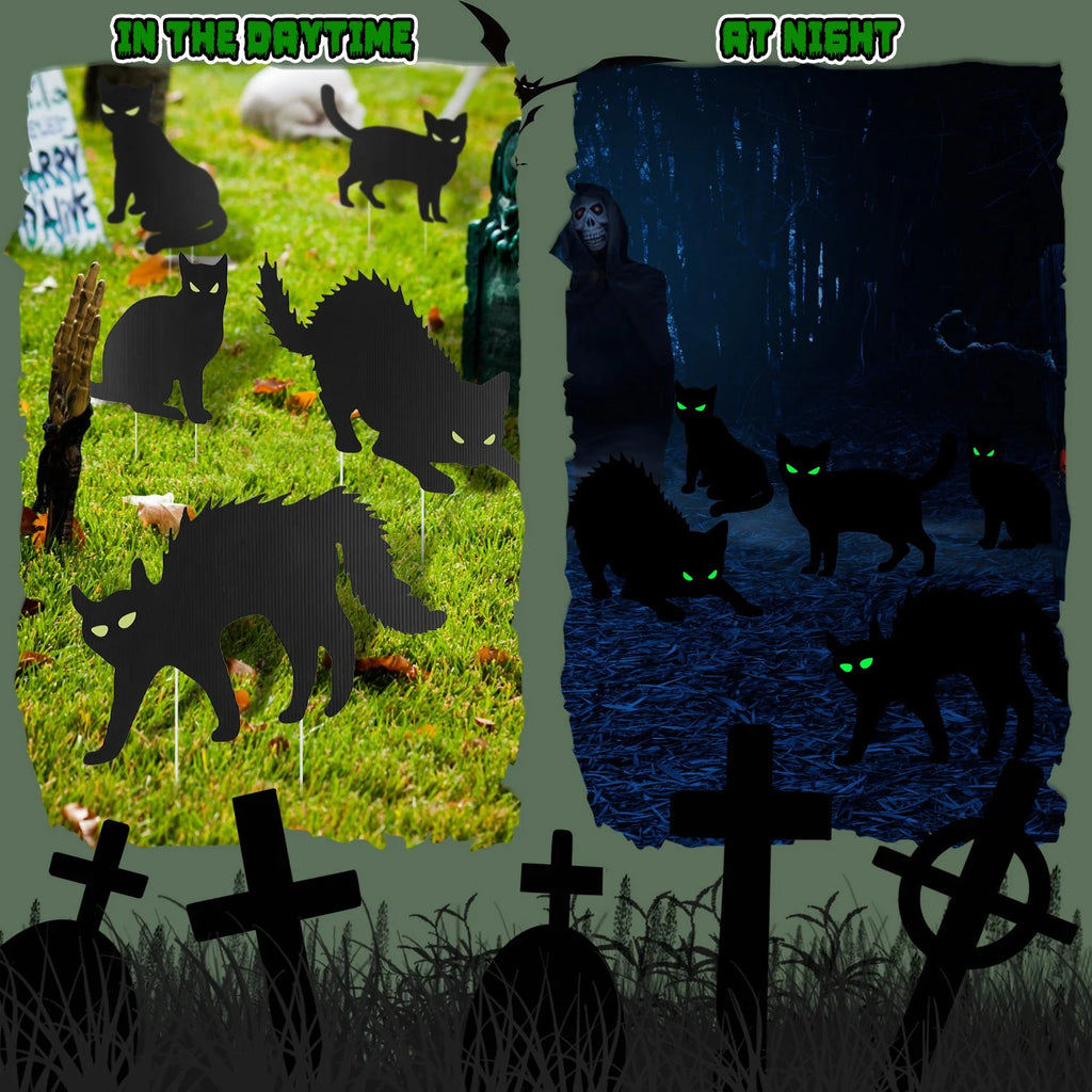 Halloween Yard Signs Glow in the Dark, 6-Piece Skeleton Set – image 2
