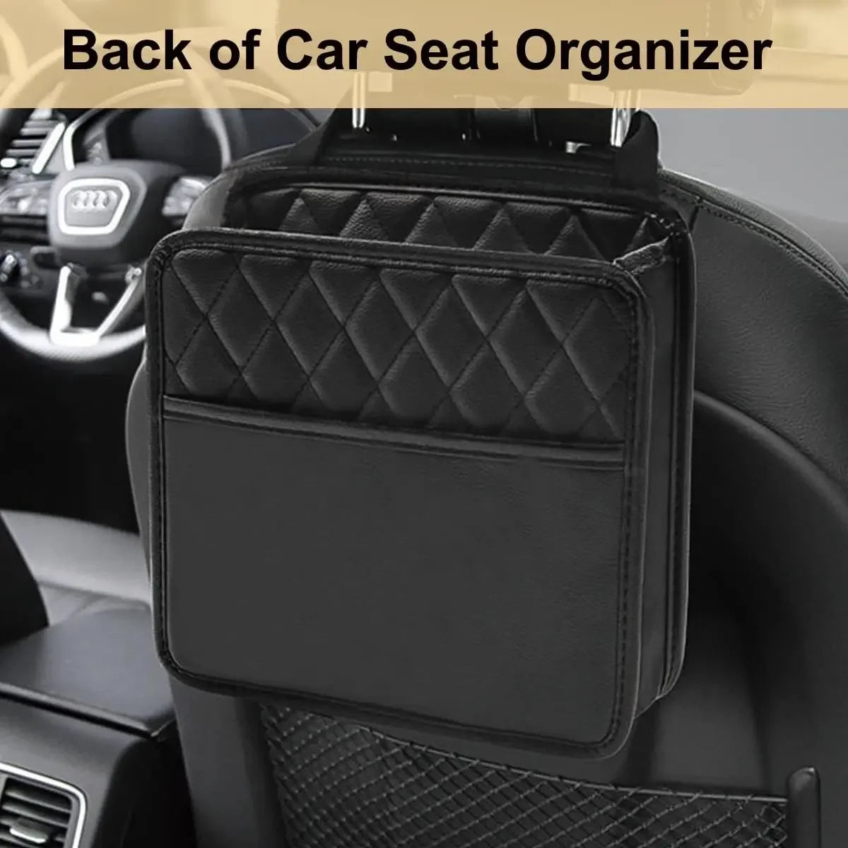 Back Seat Organizer, Waterproof PU Leather Hanging Storage Bag – image 7