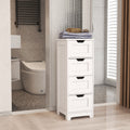 Freestanding 4-Drawer Storage Cabinet, Slim White Tower – image 1