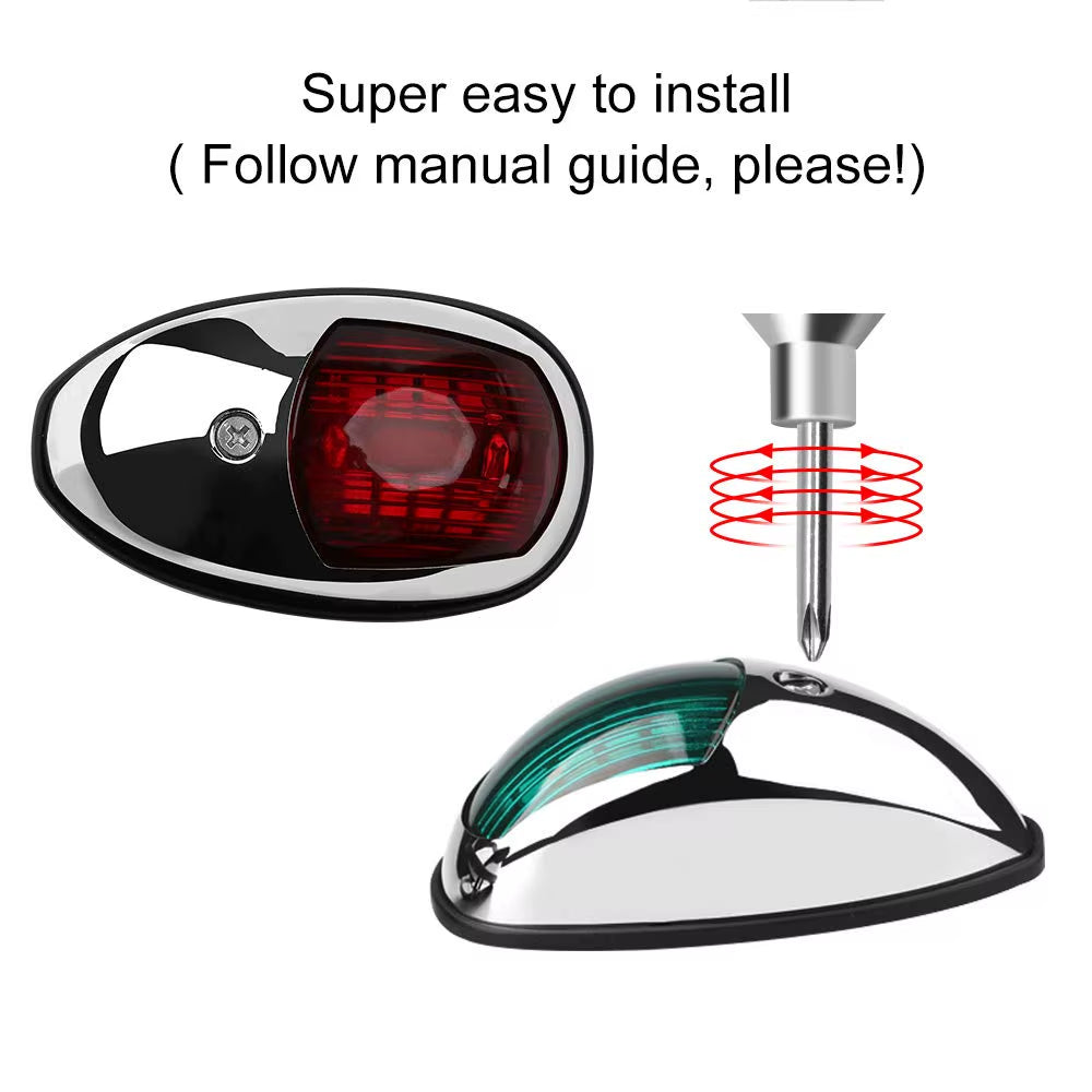 LED Boat Navigation Lights, Red and Green Bow Side Lights, 2 Pack – image 5