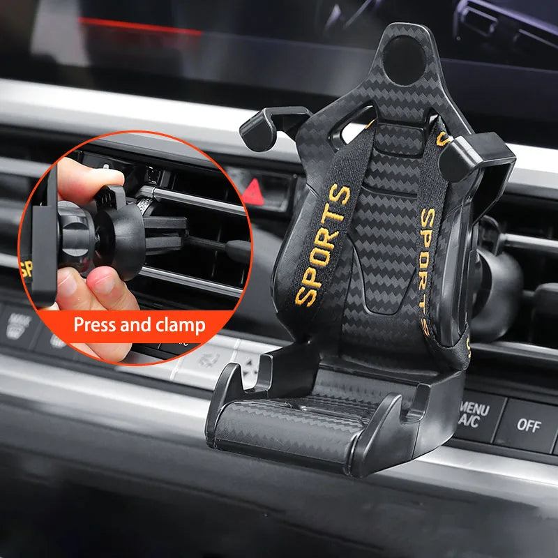 Racing Seat Car Phone Holder, Air Vent Clip with 360° Rotation – image 2