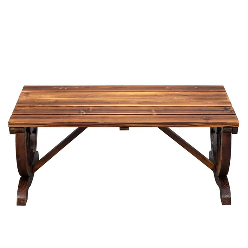 Rustic Garden Bench - 2-Person Wagon Wheel Outdoor Porch Bench