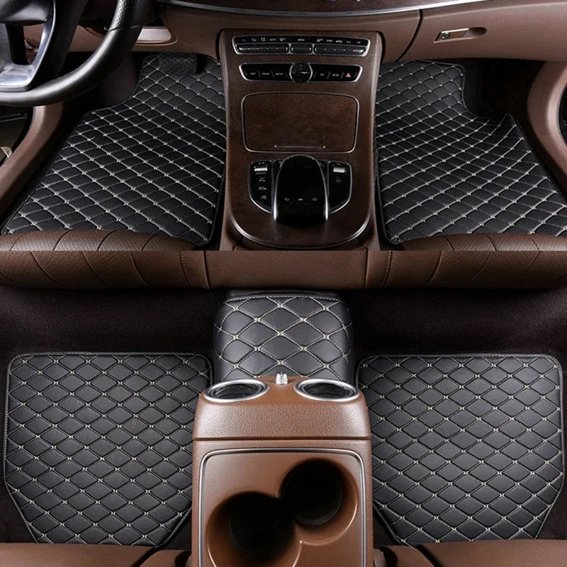 Car Floor Mats 5-Piece Universal PU Leather Waterproof Set – image 8