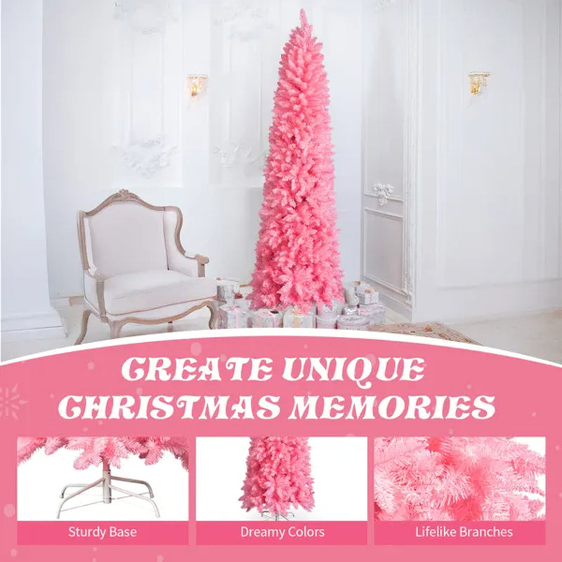Artificial Christmas Tree 7.5ft Hinged Pencil Pine Unlit – image 4