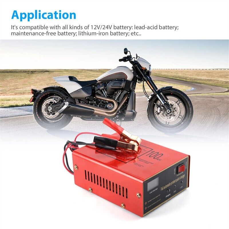 Car Battery Charger – 12V/24V 10A Smart Charger with LED Display
