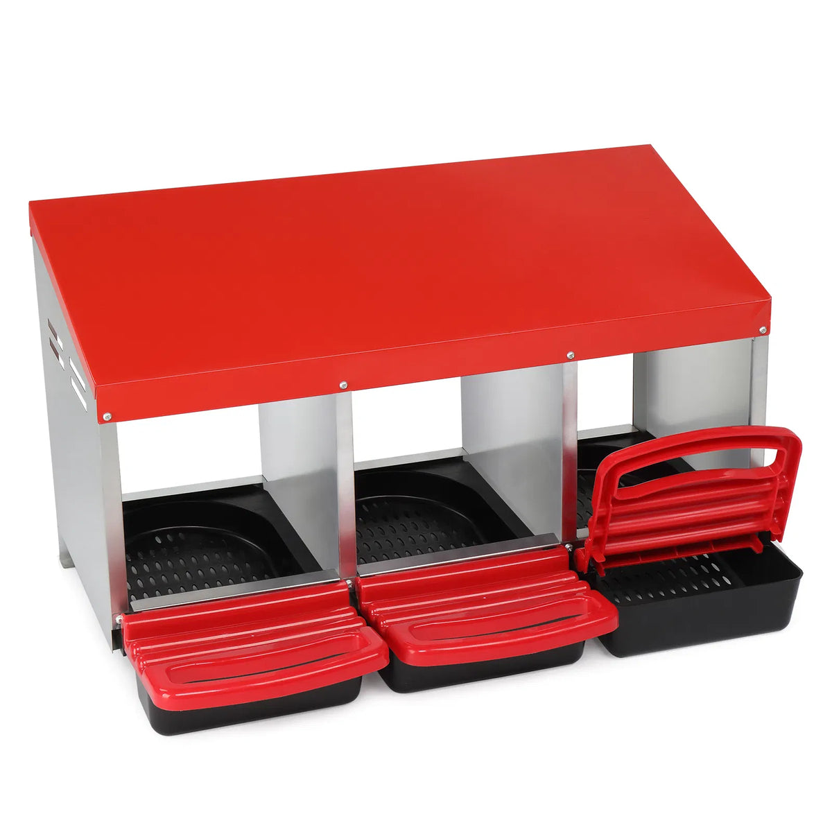 3 Compartment Roll Out Chicken Nesting Box with Plastic Baskets – image 5