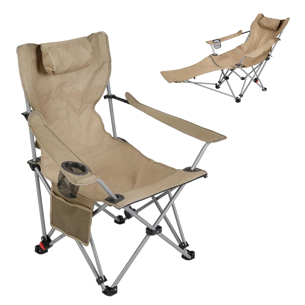 Reclining Folding Camping Chair with Removable Footrest – image 5