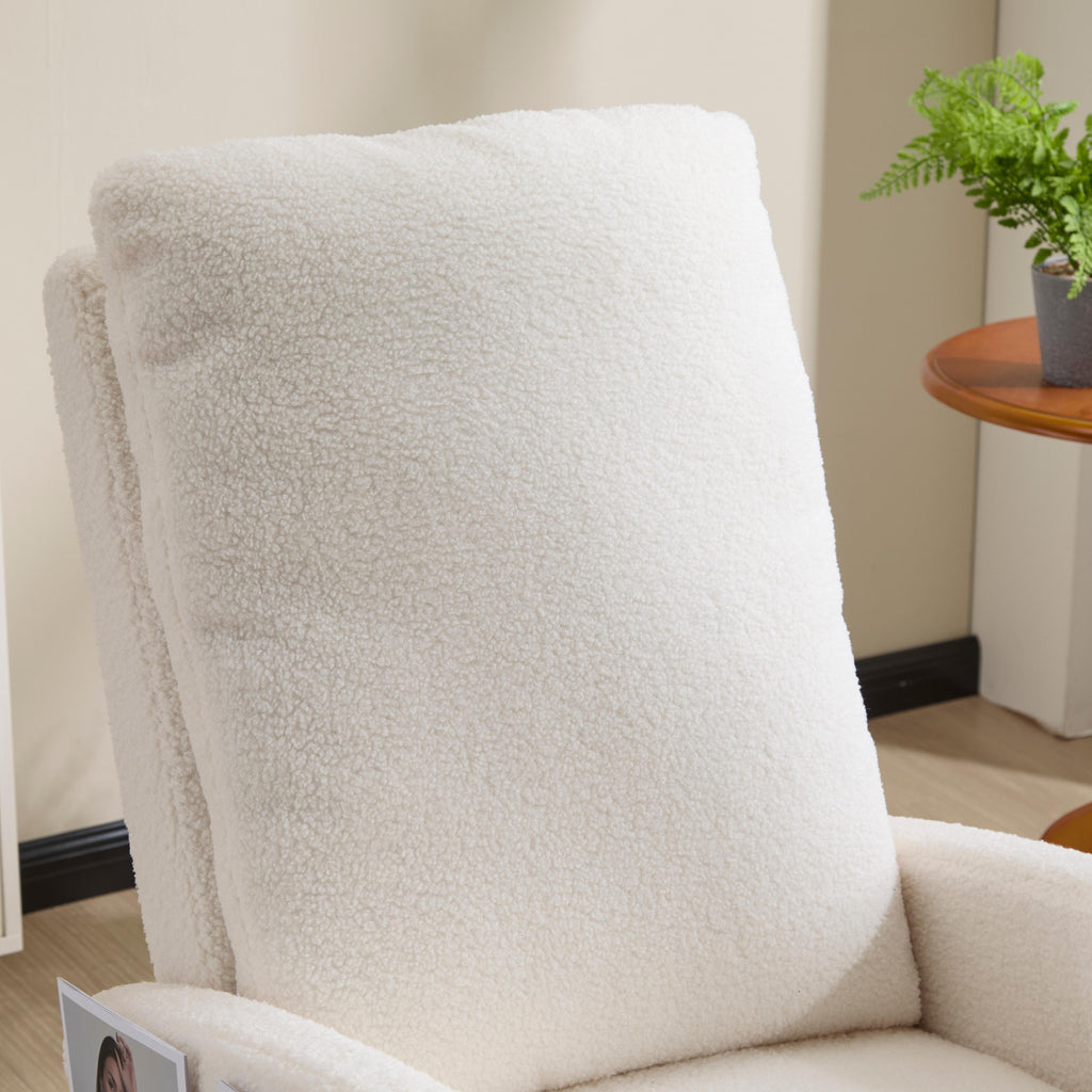 Upholstered Nursery Rocking Chair with Footrest and Side Pocket – image 13
