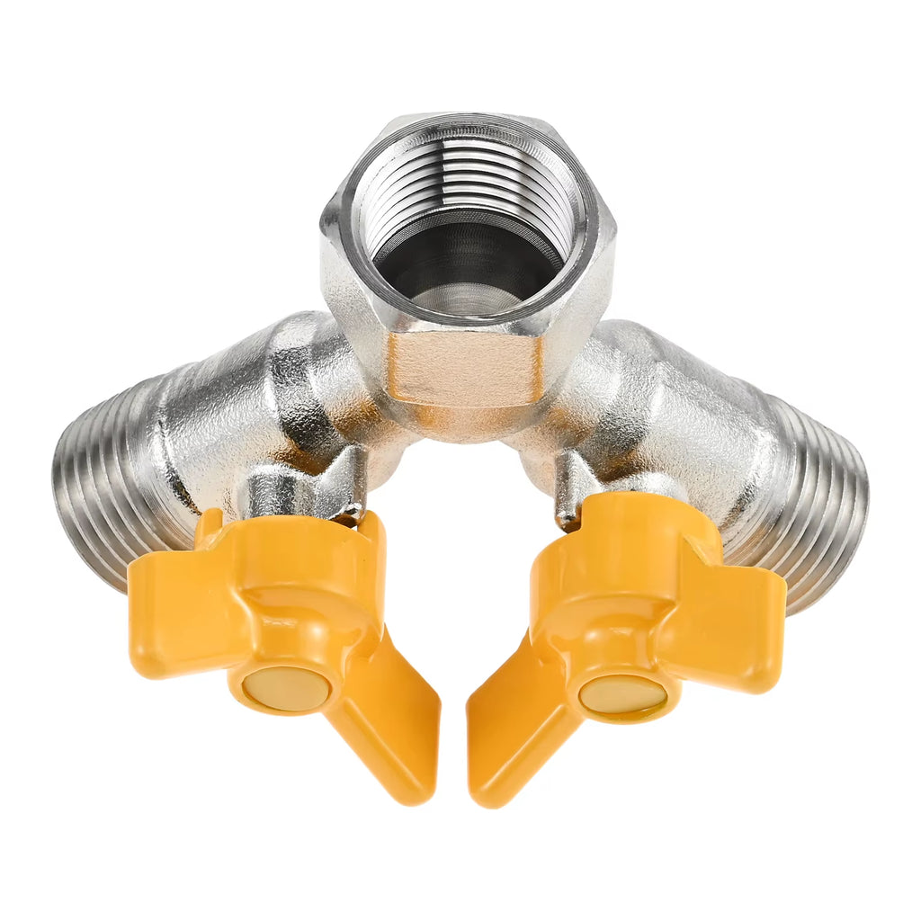 Plumbing Brass Y Splitter Valve 1/2 in Dual Shut-Off