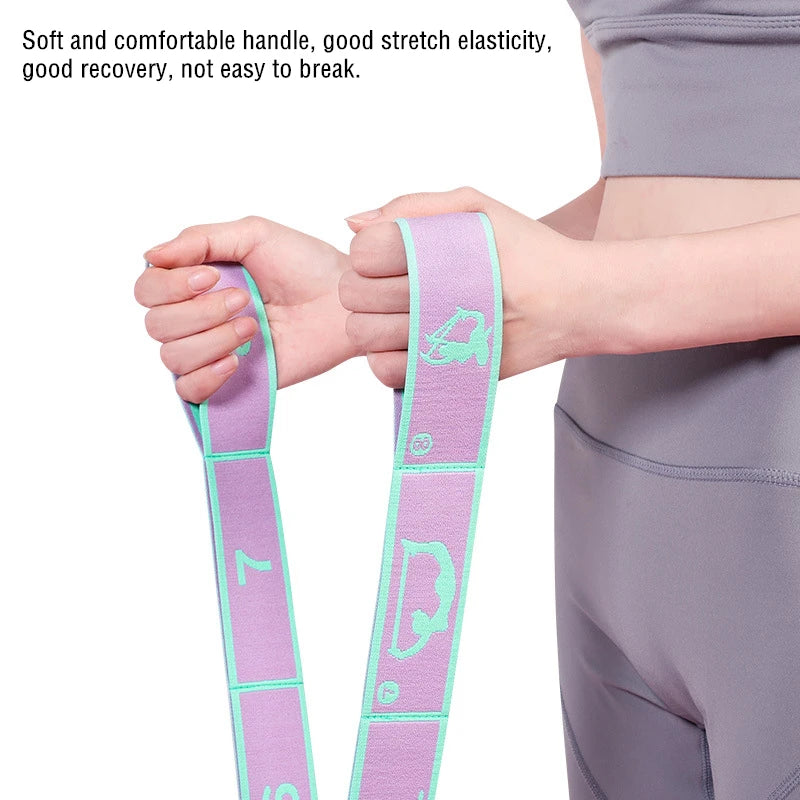 8-Loop Yoga Stretching Strap - Elastic Pilates & Dance Band – image 4