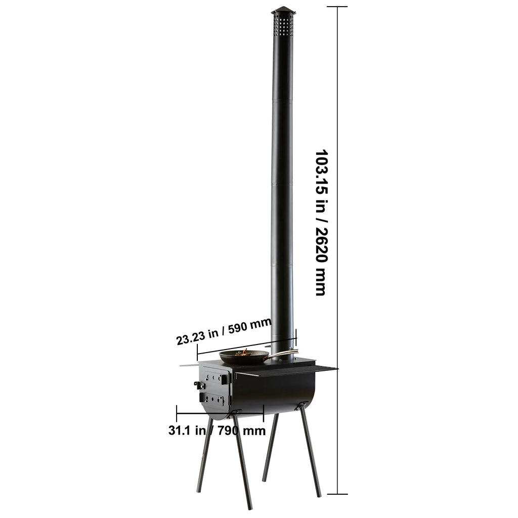 Hot Tent Wood Stove – Portable Camping Stove with 118 in Chimney – image 8