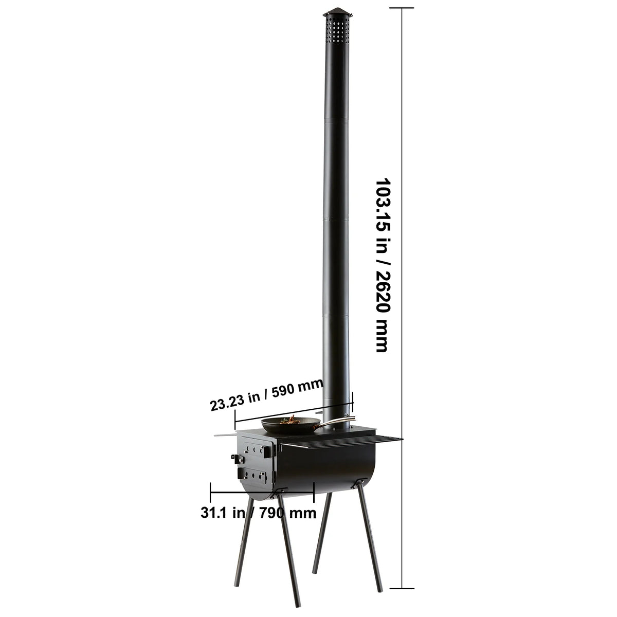Hot Tent Wood Stove – Portable Camping Stove with 118 in Chimney – image 8
