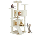 Cat Tree House 54in Multi-Level Climbing Tower with Scratch Posts