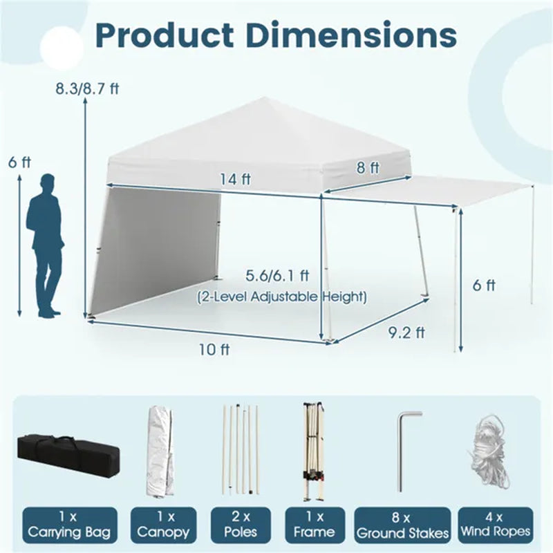 14 x 9.2 ft Pop-Up Canopy Tent with Sidewalls and Awning – image 4