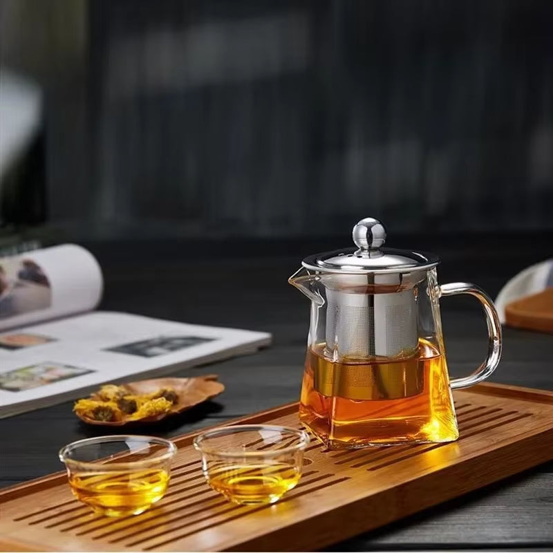 Glass Teapot with Infuser - Heat-Resistant Loose Leaf Tea Pot – image 5
