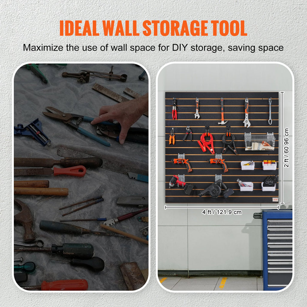 Slatwall Panels 4 x 2 ft, Black Garage Wall Organizer Panels – image 5