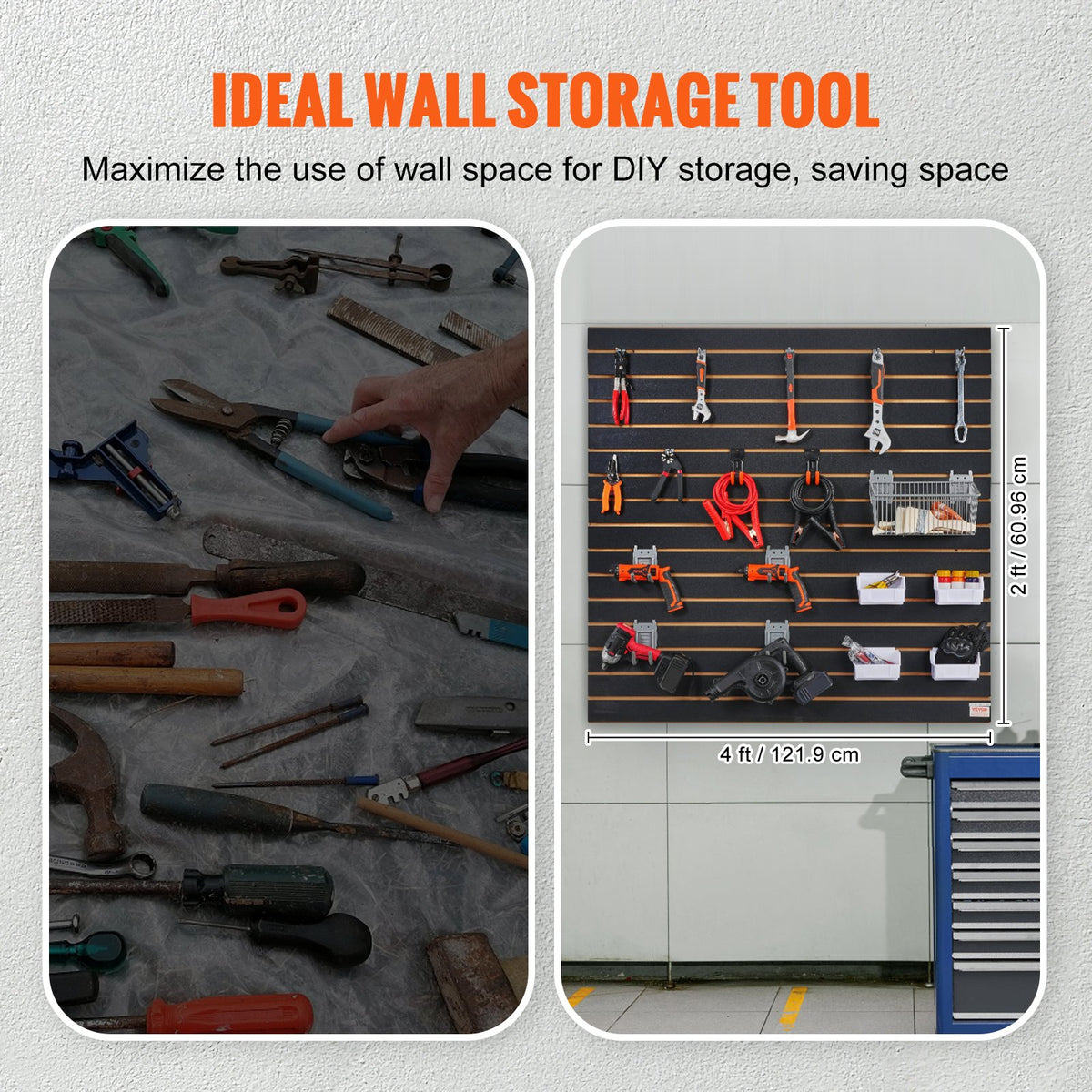 Slatwall Panels 4 x 2 ft, Black Garage Wall Organizer Panels – image 5