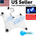 Laptop Cooling Pad with 3 Quiet LED Fans - USB Powered Notebook Stand