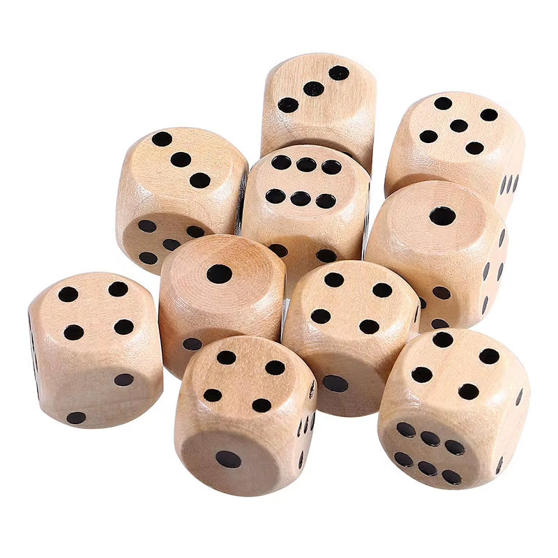 Wooden Dice Set of 10, 16 mm Six-Sided – image 3