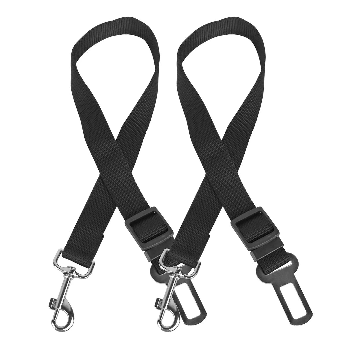 2-Pack Adjustable Pet Car Seat Belt Leads