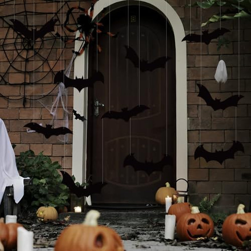 Hanging Bats Halloween Decorations 18 Pack 3D Flying Bats – image 5