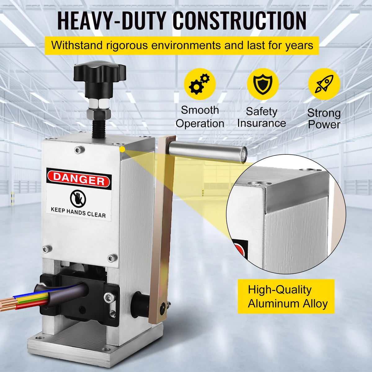 Manual Wire Stripping Machine for 0.06-0.98 in Cable, Hand Crank – image 3