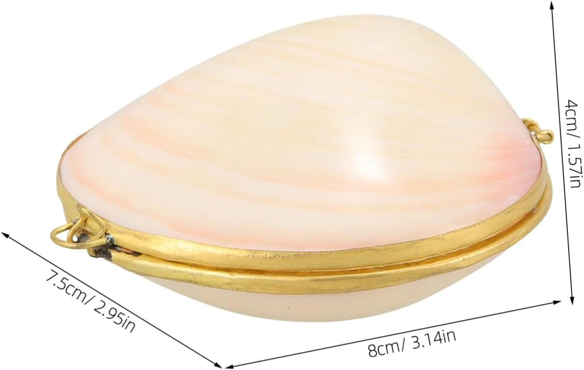 Shell Inlay Ring Box – Pink Natural Shell Jewelry Case – image 2