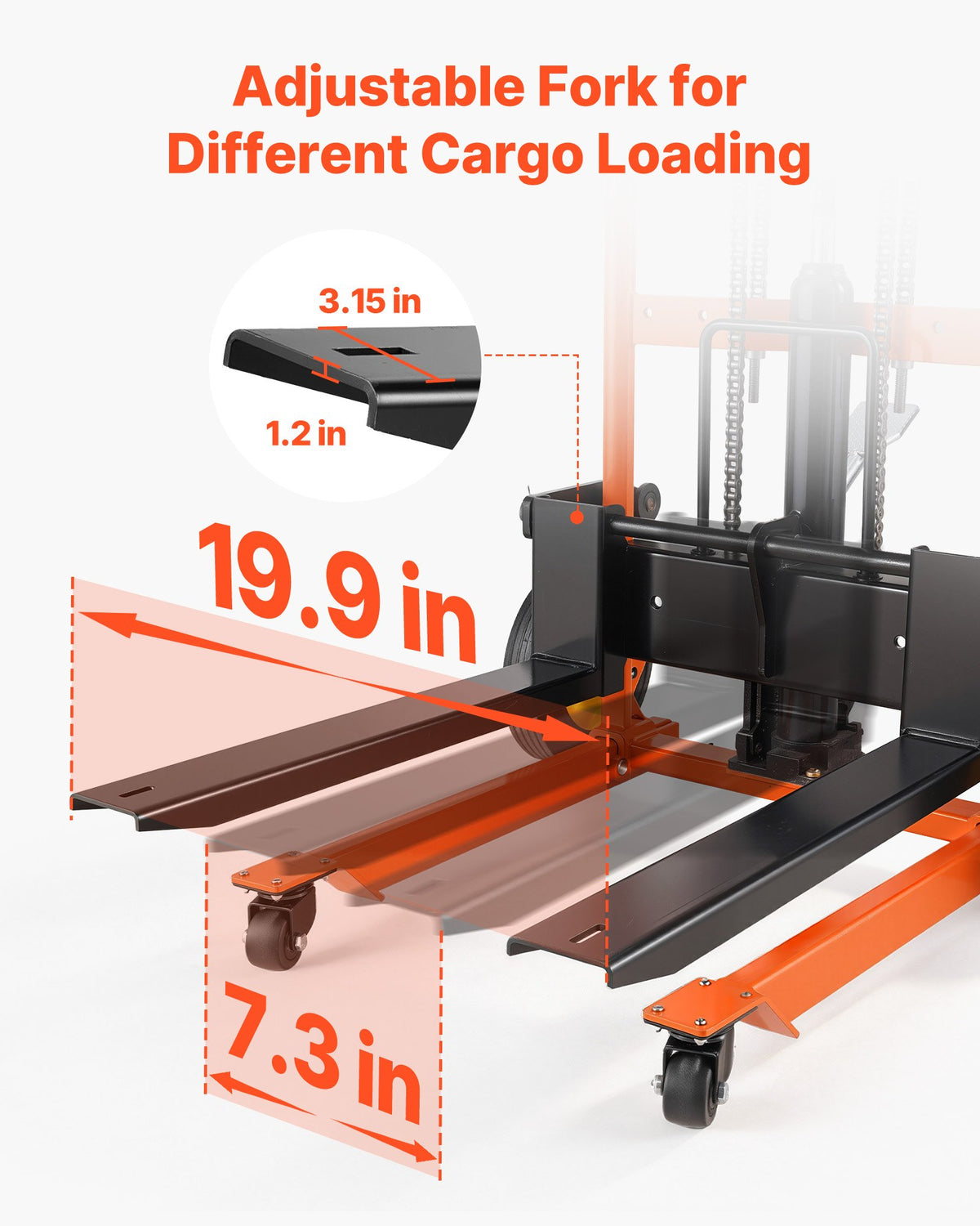 Material Lift Stacker 450 lb, Hydraulic Winch Lift to 35.4 in – image 3