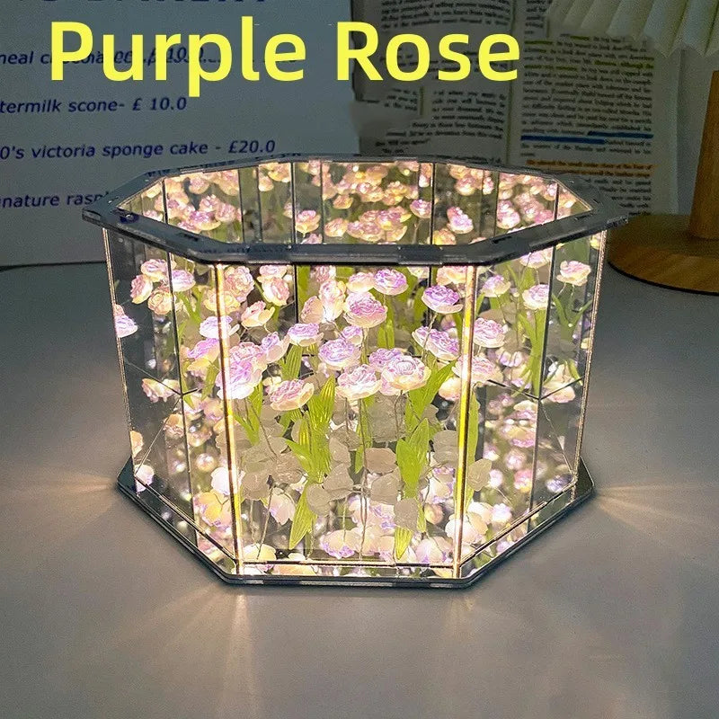 DIY Tulip Mirror Cube Lamp Kit - Handmade 3D LED Night Light Craft